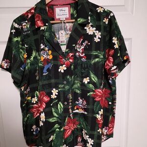Tommy Bahama Womens Black and Red Floral Disney SHIRT